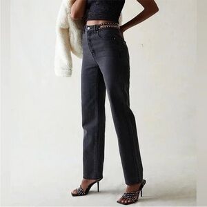 Kendall & Kylie Charcoal Straight Leg Jeans